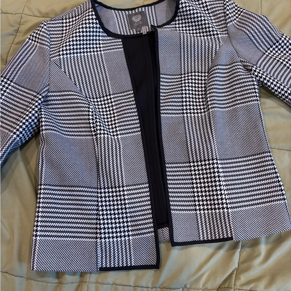 Vince Camuto Black and White Checkered Blazer